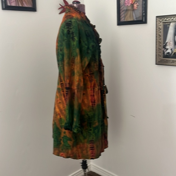 Tie dye, coat, duster, jacket, nwt, 100 percent cotton, jarli coat, artsy - Picture 9 of 12